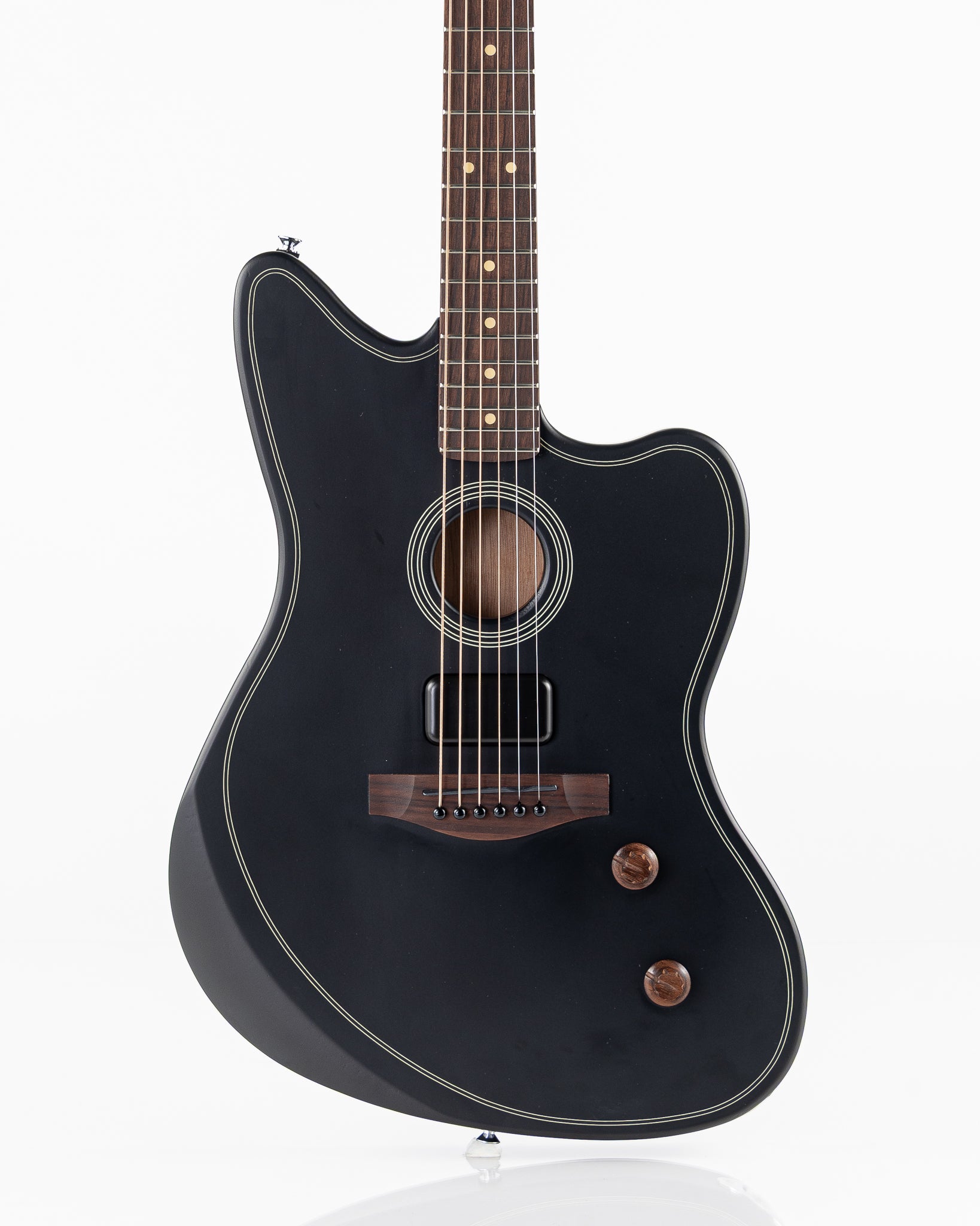 USED Fender Acoustasonic Standard Jazzmaster Acoustic Electric Guitar - Matte Black