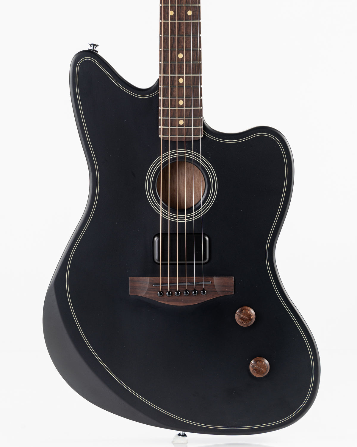 USED Fender Acoustasonic Standard Jazzmaster Acoustic Electric Guitar - Matte Black