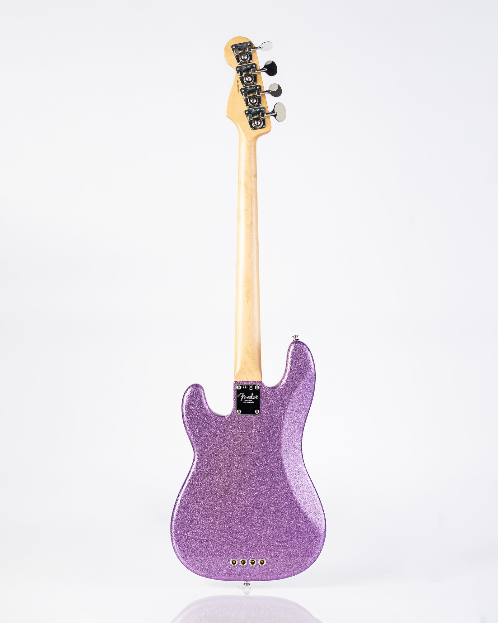 USED Fender Adam Clayton Signature Precision Bass Guitar- Purple Sparkle with Houndstooth HSC