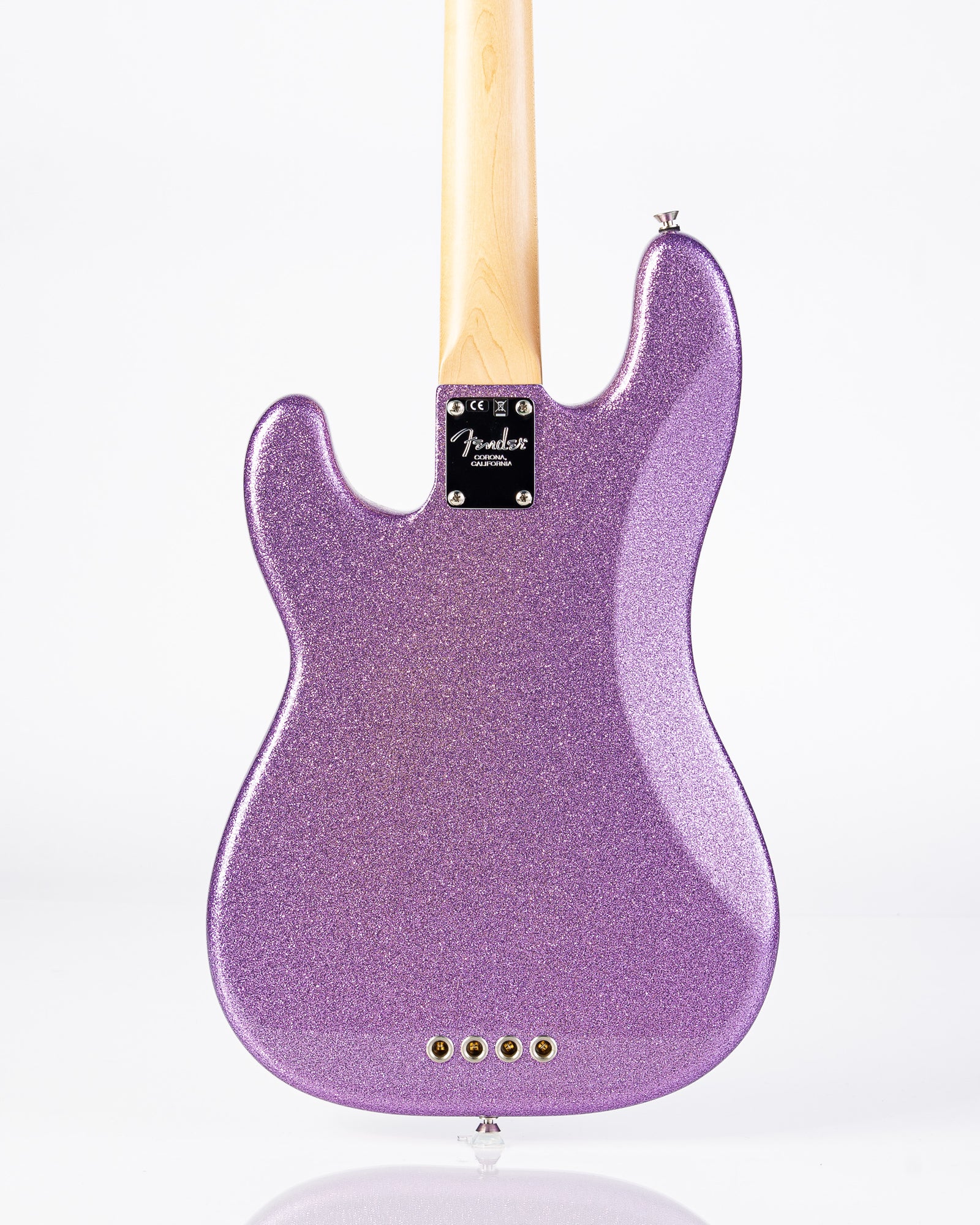 USED Fender Adam Clayton Signature Precision Bass Guitar- Purple Sparkle with Houndstooth HSC