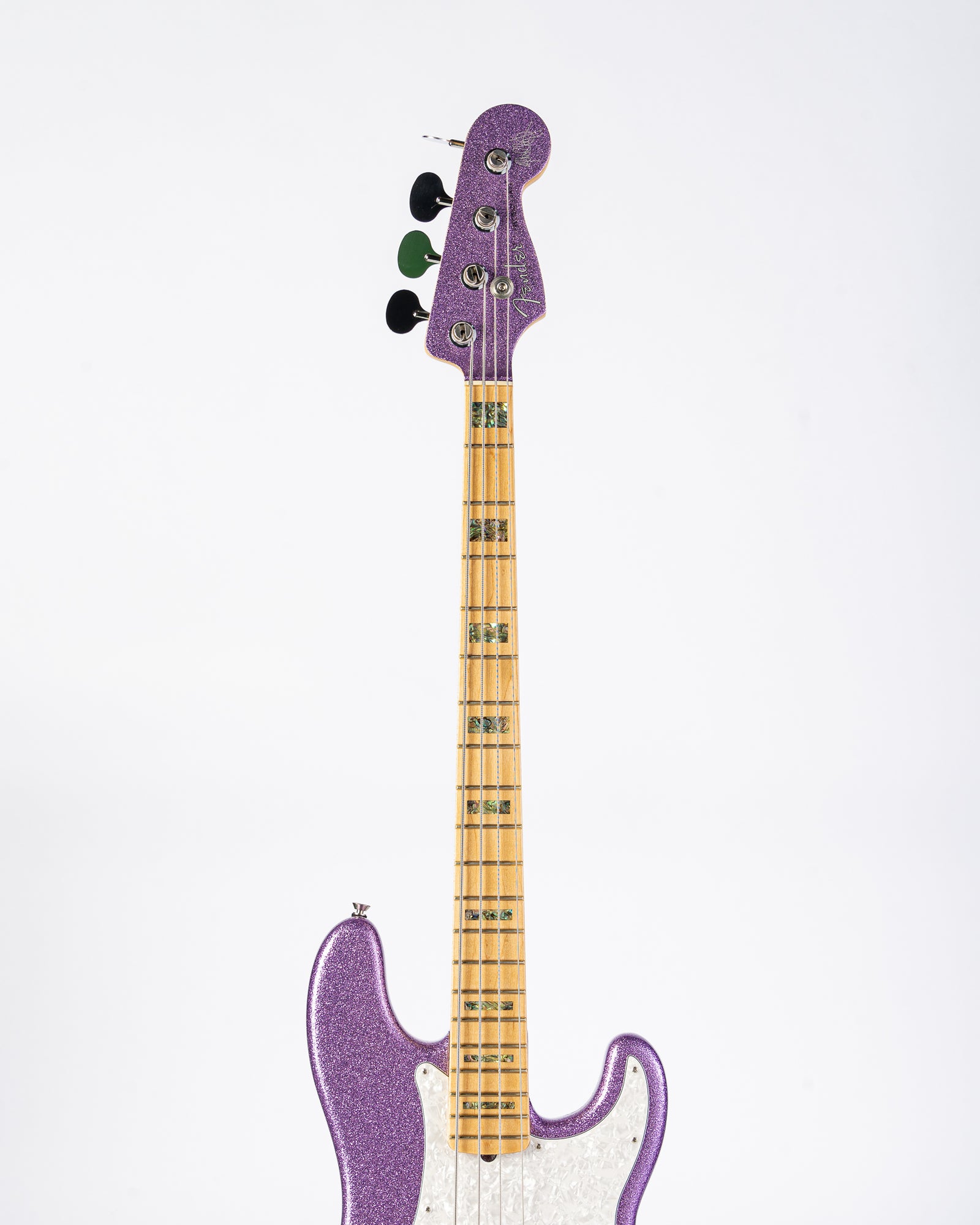USED Fender Adam Clayton Signature Precision Bass Guitar- Purple Sparkle with Houndstooth HSC