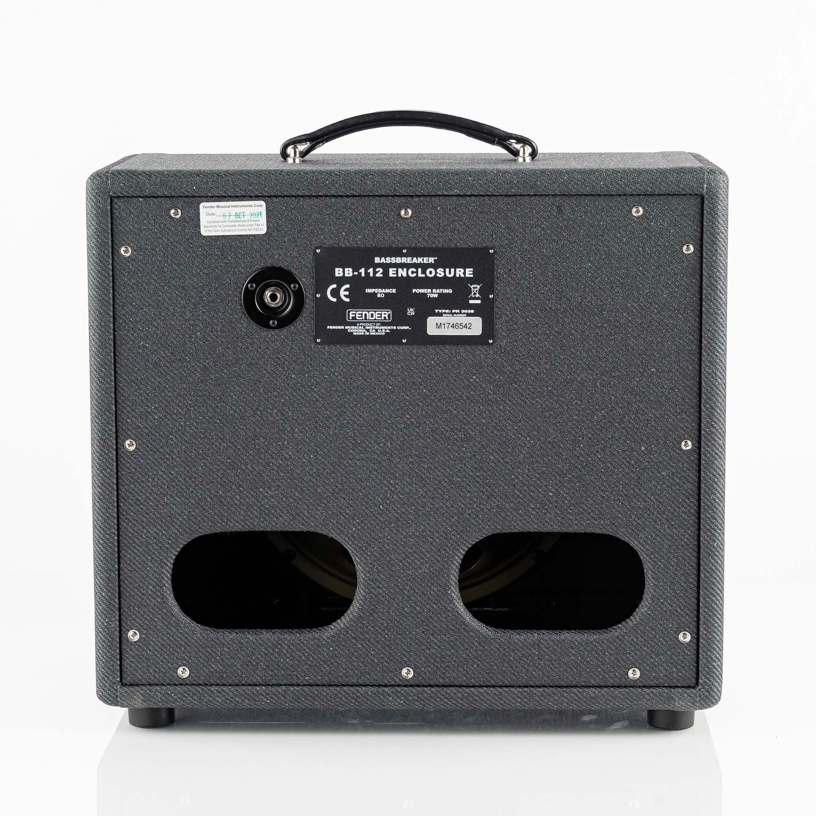 USED Fender BB-112 Bassbreaker 70 Watt Extension Cabinet with Amp Cover