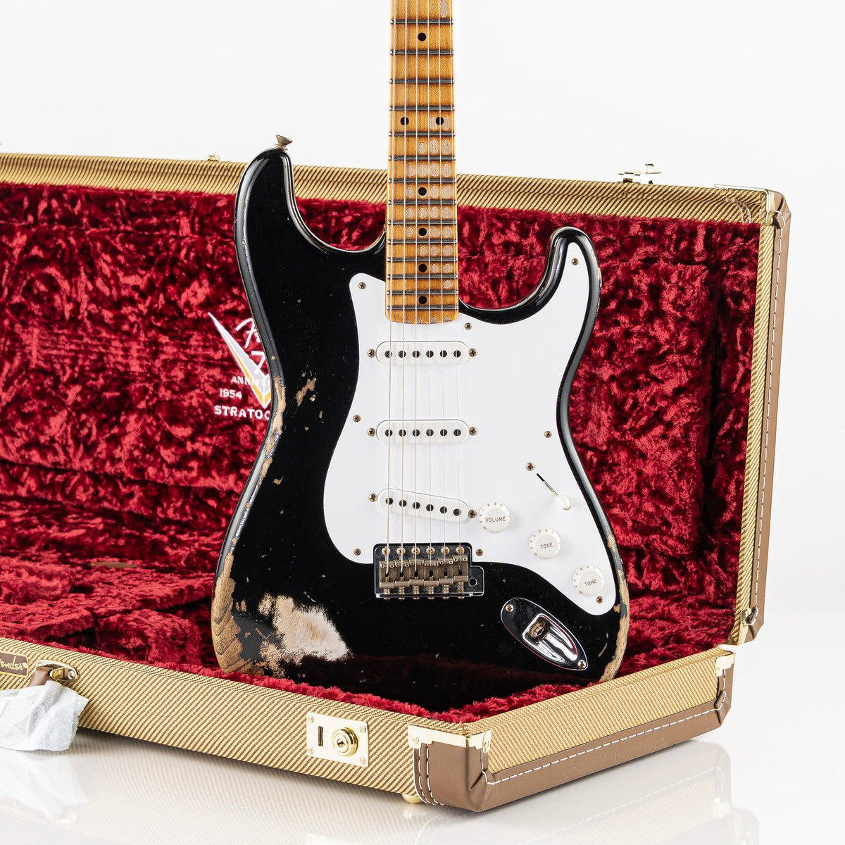 USED 2024 Fender Custom Shop Limited 70th Anniversary &#39;54 Stratocaster Electric Guitar - Heavy Relic Aged Black