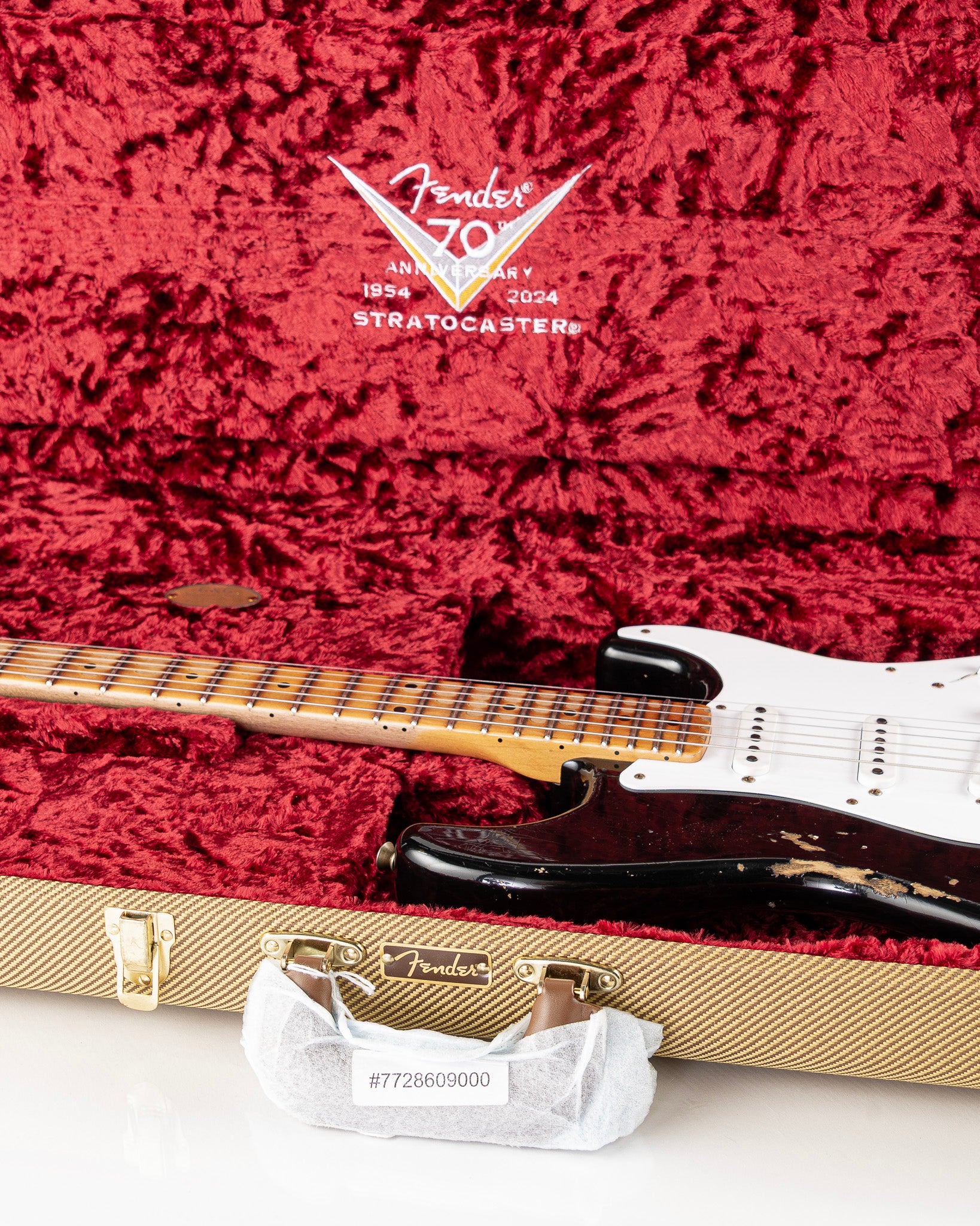 USED 2024 Fender Custom Shop Limited 70th Anniversary '54 Stratocaster Electric Guitar - Heavy Relic Aged Black