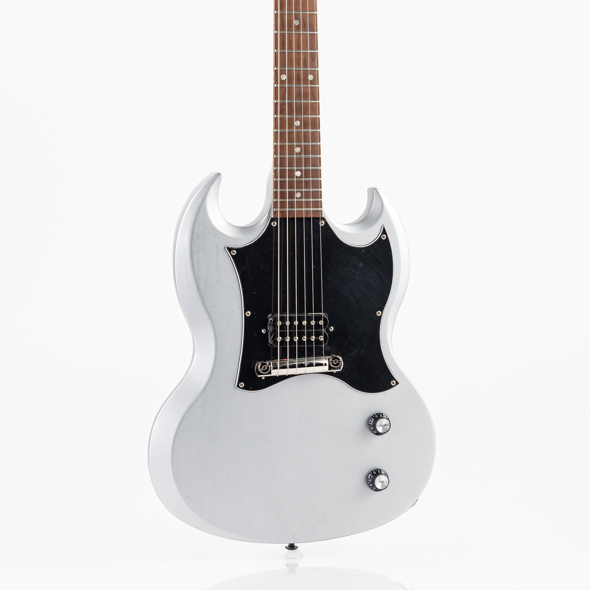 USED Gibson Melody Maker SG Electric Guitar - Satin Silver Nitro with Gig Bag