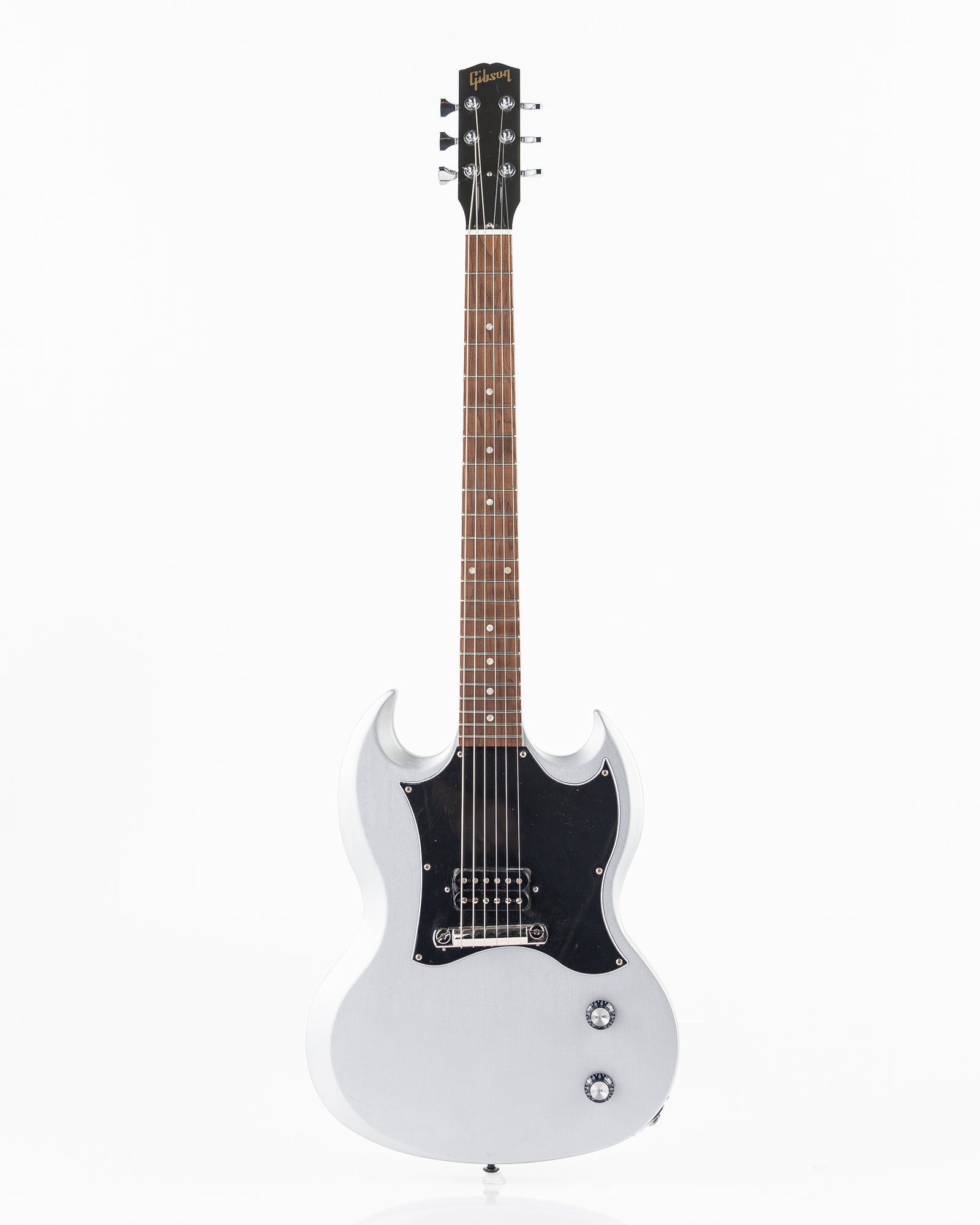 USED Gibson Melody Maker SG Electric Guitar - Satin Silver Nitro with Gig Bag