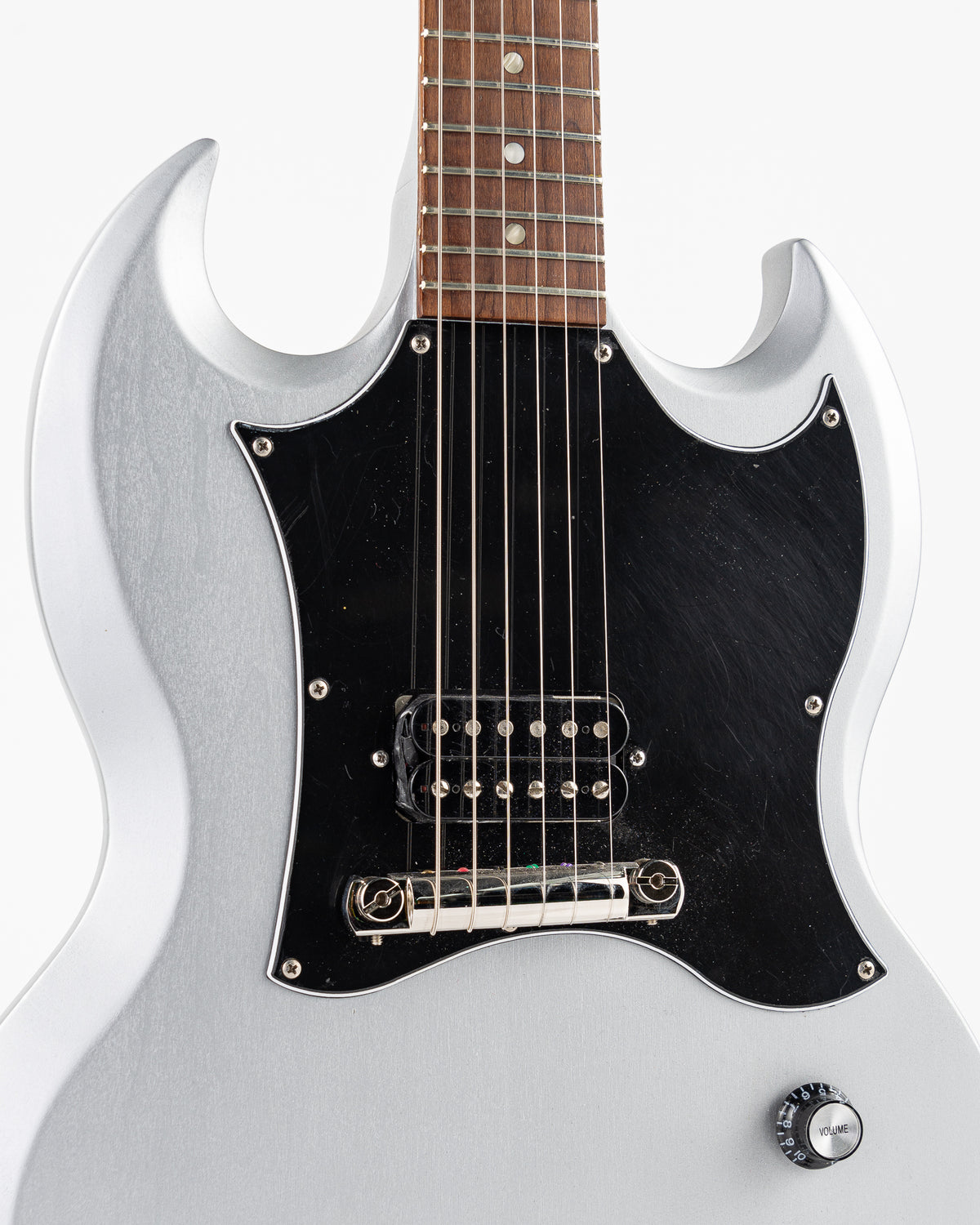 USED Gibson Melody Maker SG Electric Guitar - Satin Silver Nitro with Gig Bag