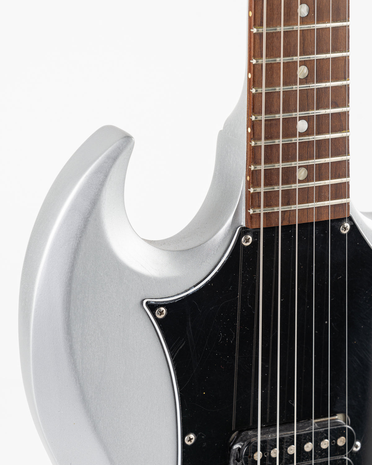 USED Gibson Melody Maker SG Electric Guitar - Satin Silver Nitro with Gig Bag