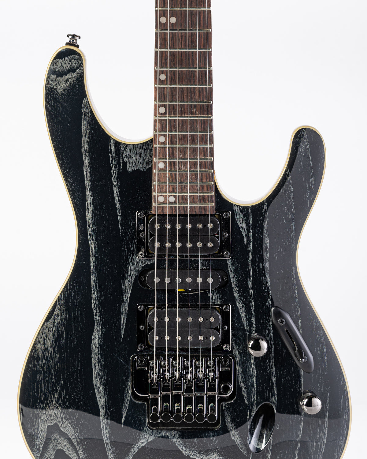 USED Ibanez S570AH S Series HSH Electric Guitar- Silver Wave Black with Hardshell Case