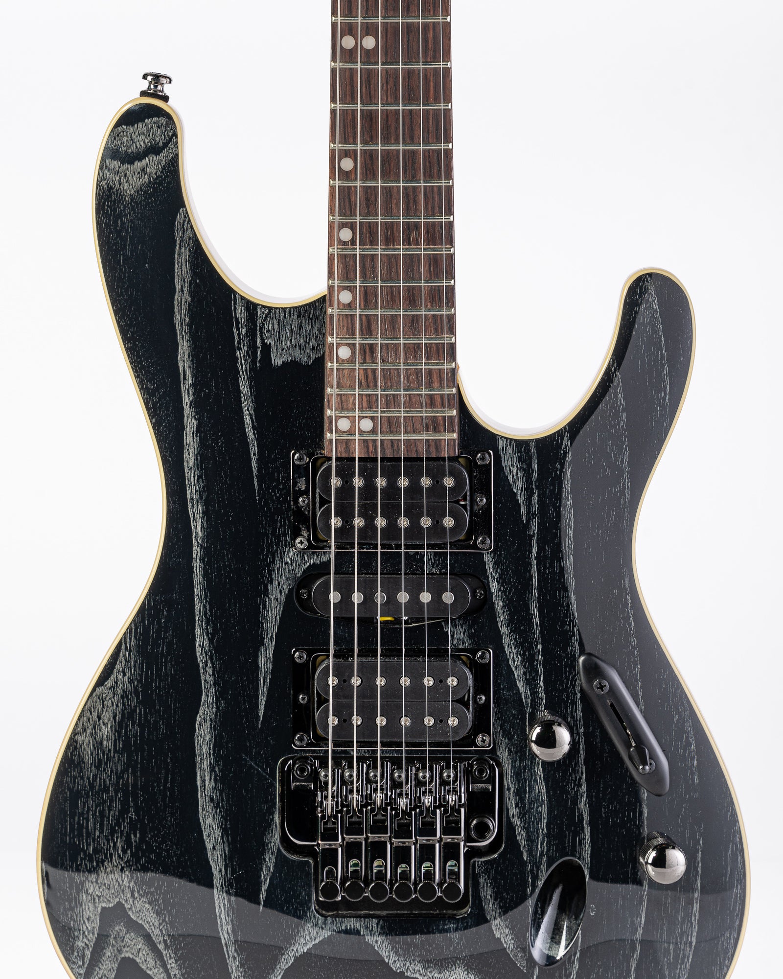 USED Ibanez S570AH S Series HSH Electric Guitar- Silver Wave Black with Hardshell Case