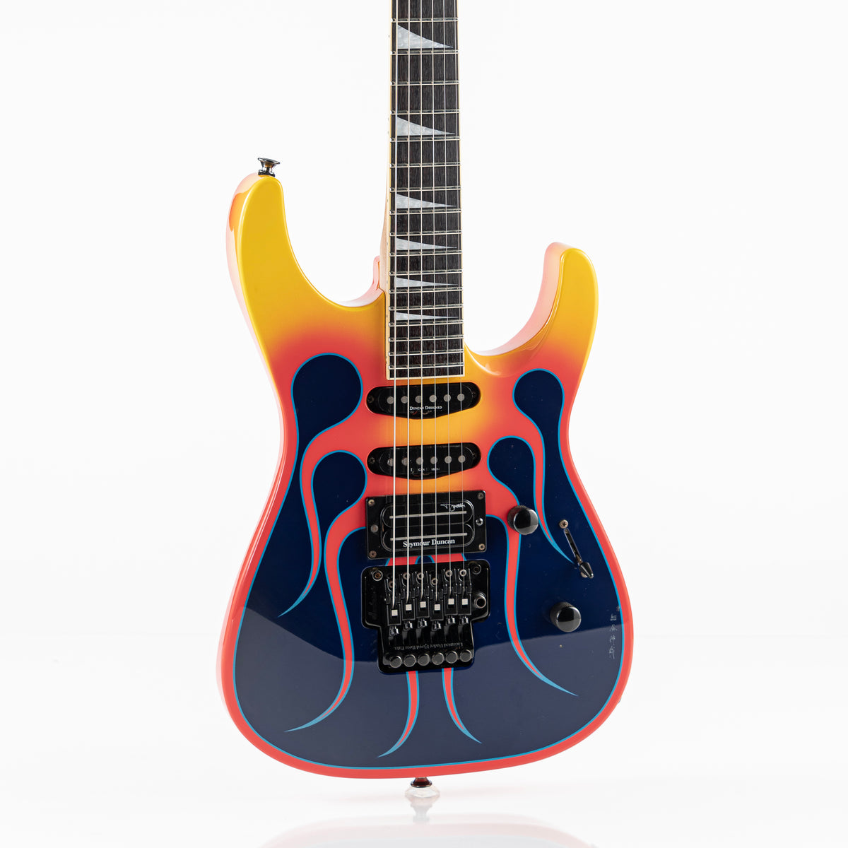 USED 1997 Jackson Pro Series DK2 Dinky MIJ Electric Guitar - Hot Rod Flames with Original Hardshell Case
