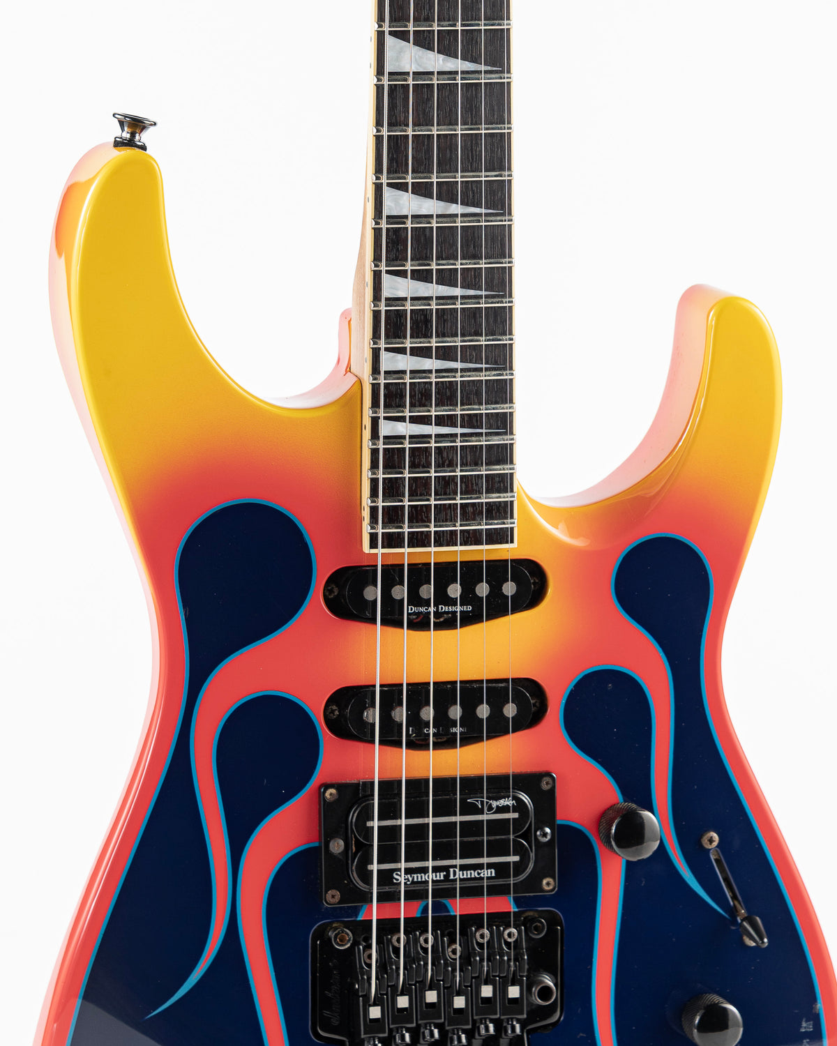 USED 1997 Jackson Pro Series DK2 Dinky MIJ Electric Guitar - Hot Rod Flames with Original Hardshell Case
