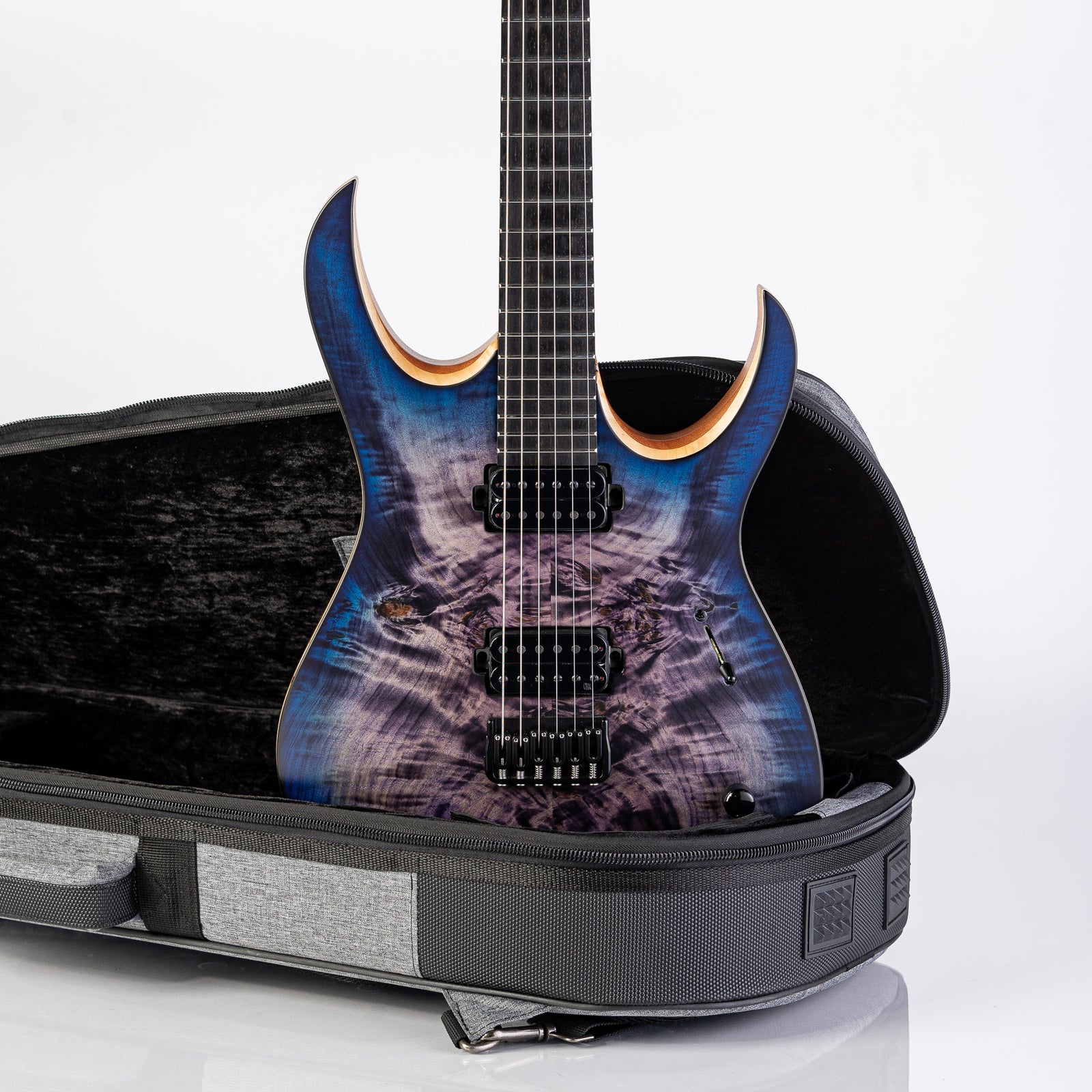 USED Mayones Duvell Elite Electric Guitar- Transparent Purple Blue Burst with Deluxe Gig Bag