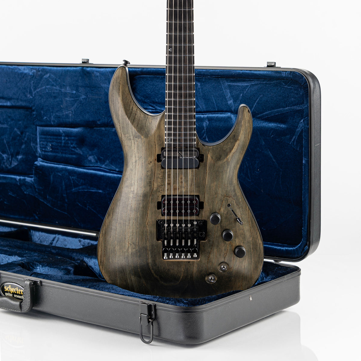 USED 2017 Schecter C-1 FR S Apocalypse Sustainiac Electric Guitar - Rusty Grey