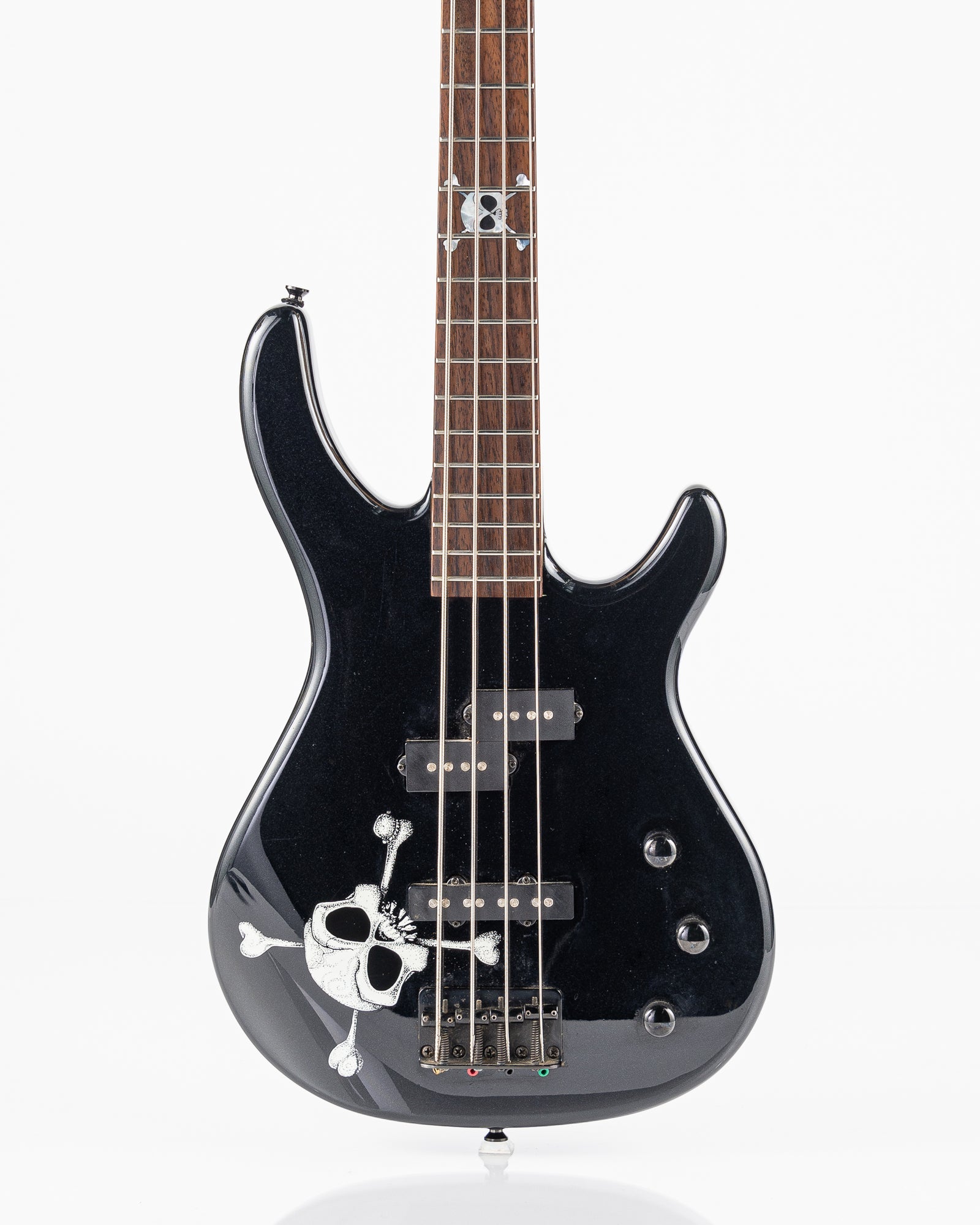 USED Squier MB-4 Electric Bass - Skull and Crossbones