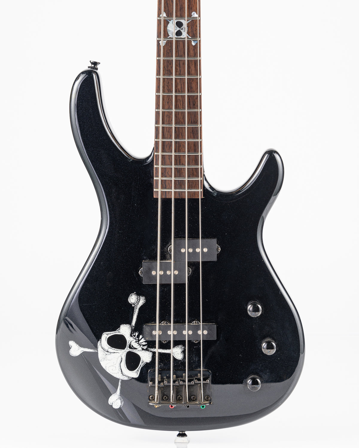 USED Squier MB-4 Electric Bass - Skull and Crossbones