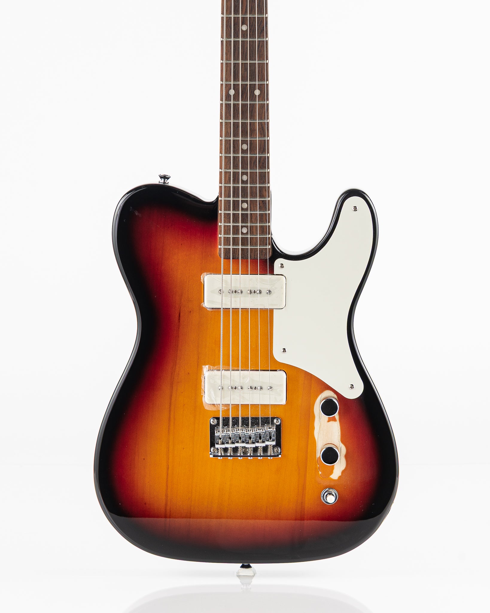 USED Squier Paranormal Baritone Cabronita Telecaster Electric Guitar - 3-Tone Sunburst