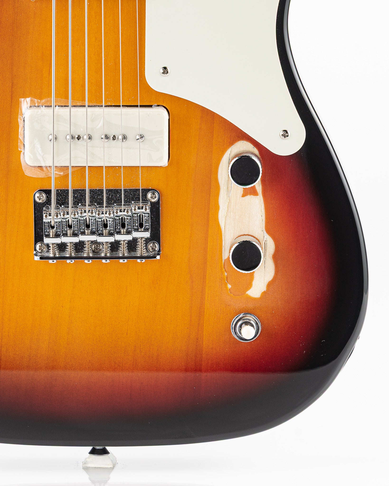 USED Squier Paranormal Baritone Cabronita Telecaster Electric Guitar - 3-Tone Sunburst