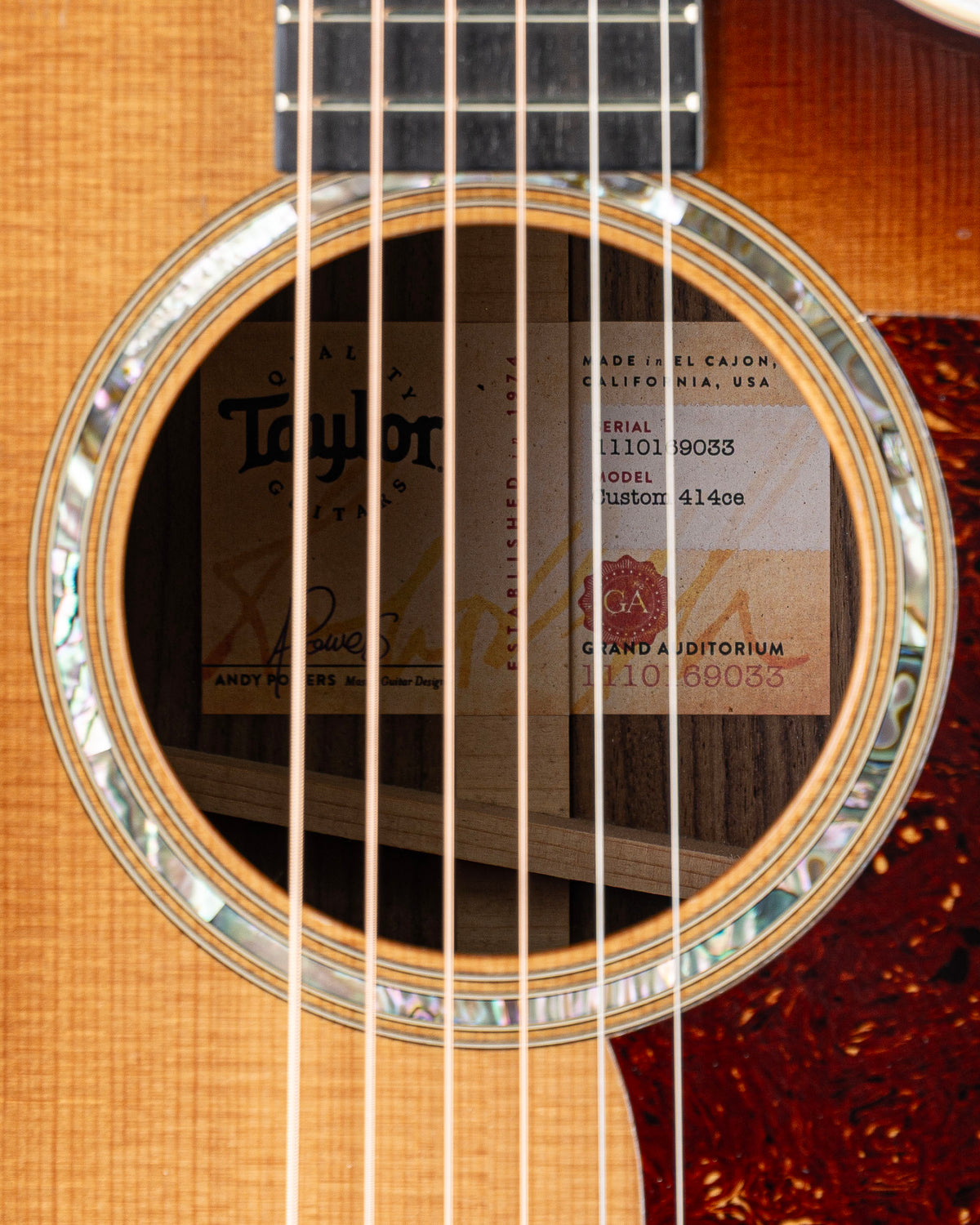 USED 2019 Taylor Custom 414CE Acoustic Electric Guitar - Tobacco Sunburst