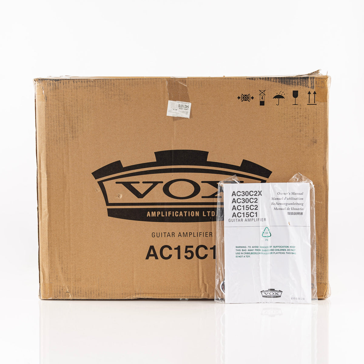 USED 2012 Vox AC15C1-BL Blue Limited Edition 15 Watt 1x12 Guitar Combo Amplifier with Amp Stand and Cover