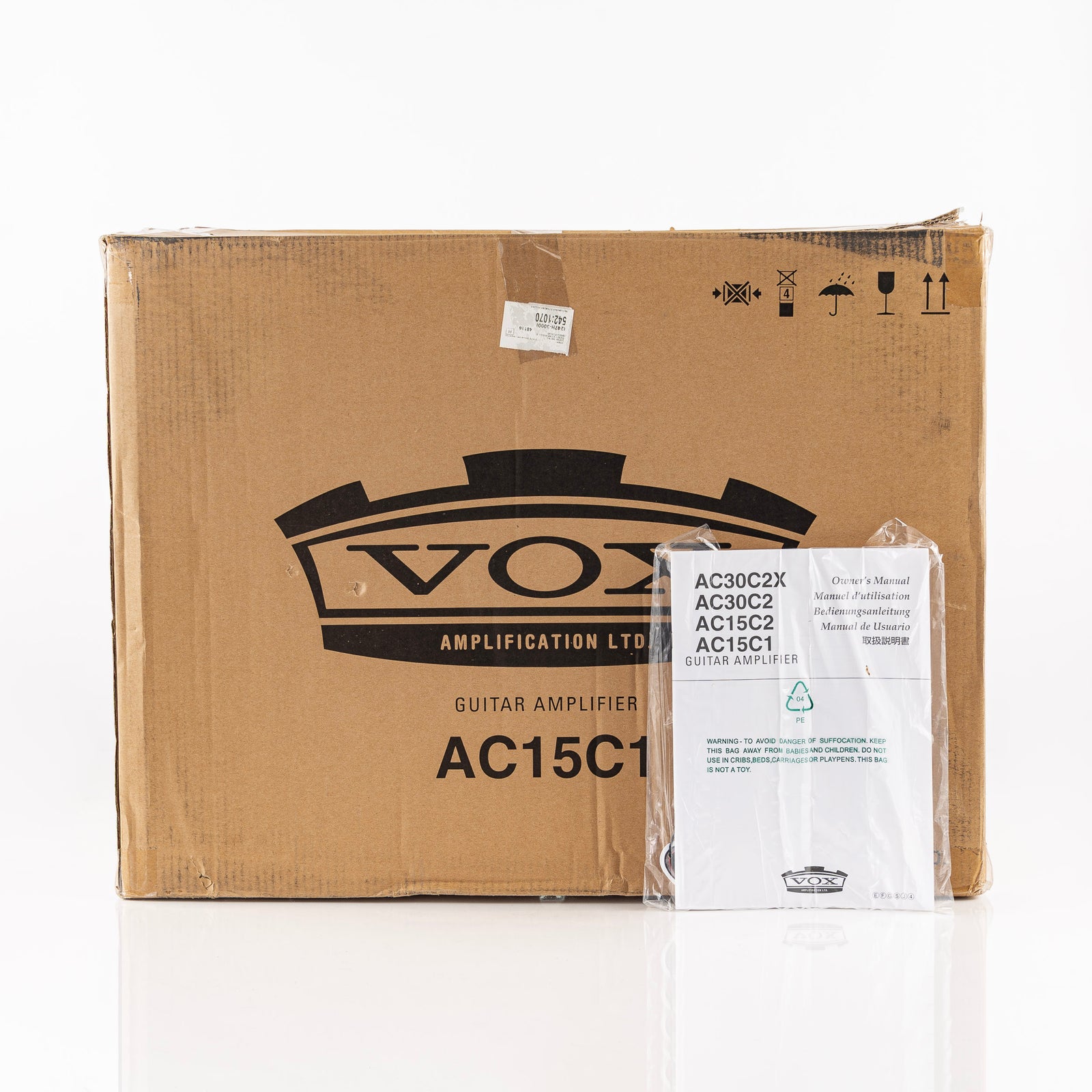 USED 2012 Vox AC15C1-BL Blue Limited Edition 15 Watt 1x12 Guitar Combo Amplifier with Amp Stand and Cover