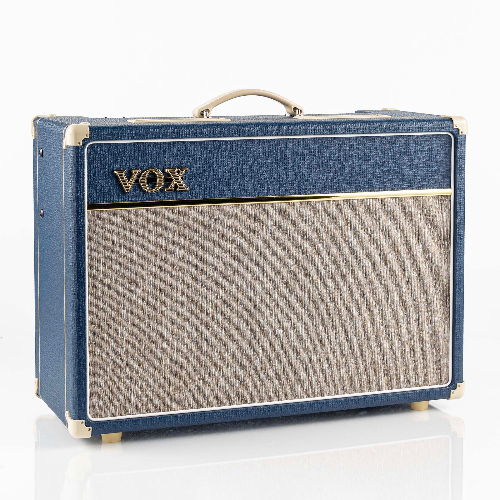 USED 2012 Vox AC15C1-BL Blue Limited Edition 15 Watt 1x12 Guitar Combo Amplifier with Amp Stand and Cover