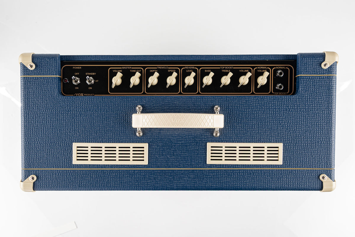 USED 2012 Vox AC15C1-BL Blue Limited Edition 15 Watt 1x12 Guitar Combo Amplifier with Amp Stand and Cover