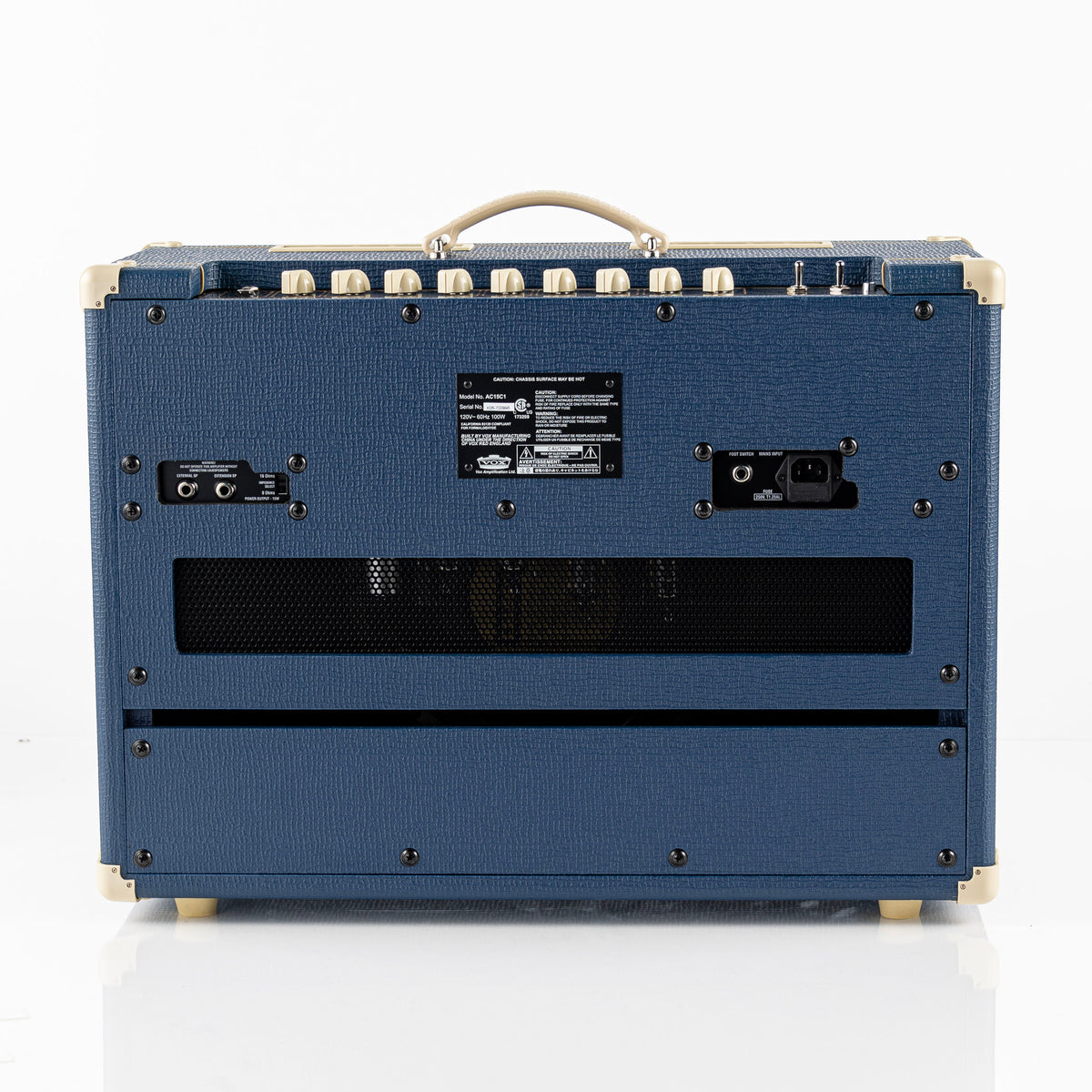 USED 2012 Vox AC15C1-BL Blue Limited Edition 15 Watt 1x12 Guitar Combo Amplifier with Amp Stand and Cover