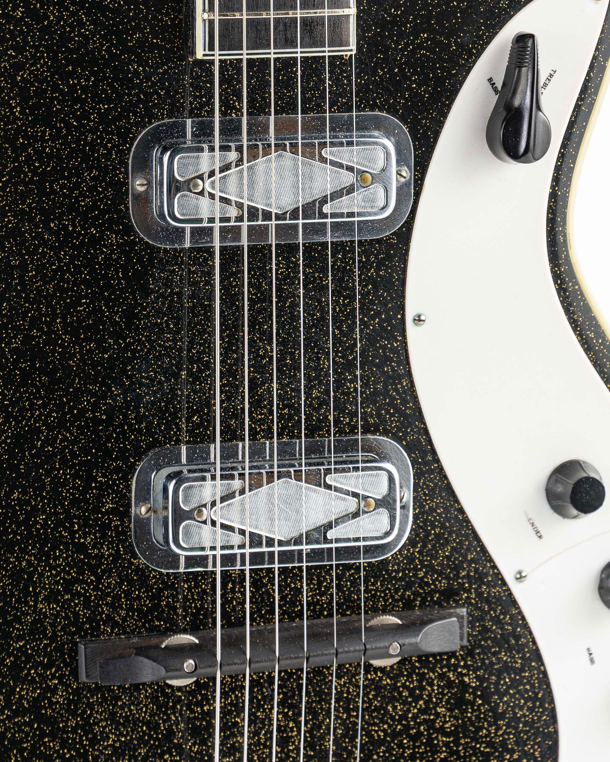 USED 1959 Silvertone 1423 Jupiter Electric Guitar - Black Sparkle with Original Case