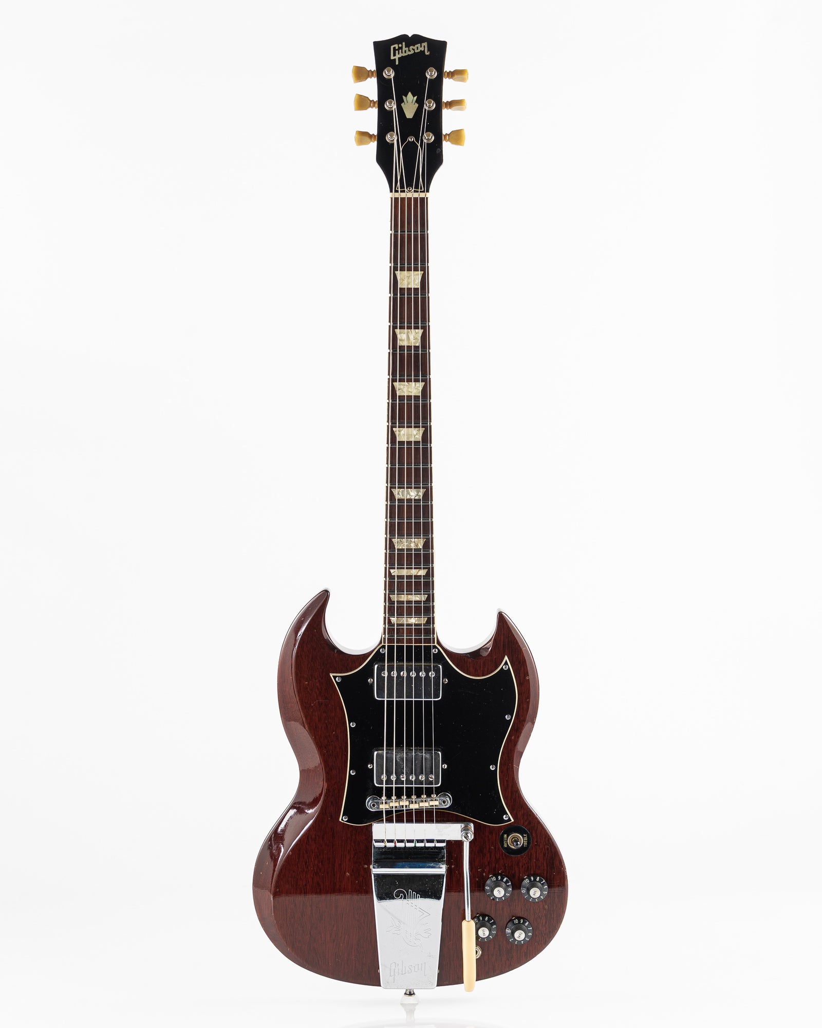 USED 1970 Gibson SG Standard "Large Guard" Electric Guitar - Cherry with Maestro Vibrola