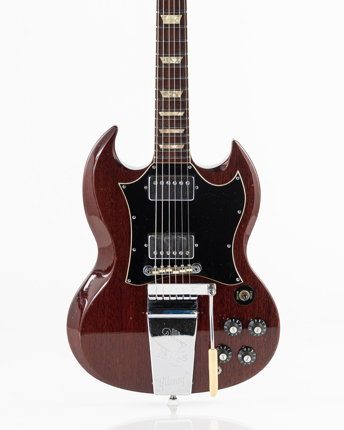USED 1970 Gibson SG Standard "Large Guard" Electric Guitar - Cherry with Maestro Vibrola