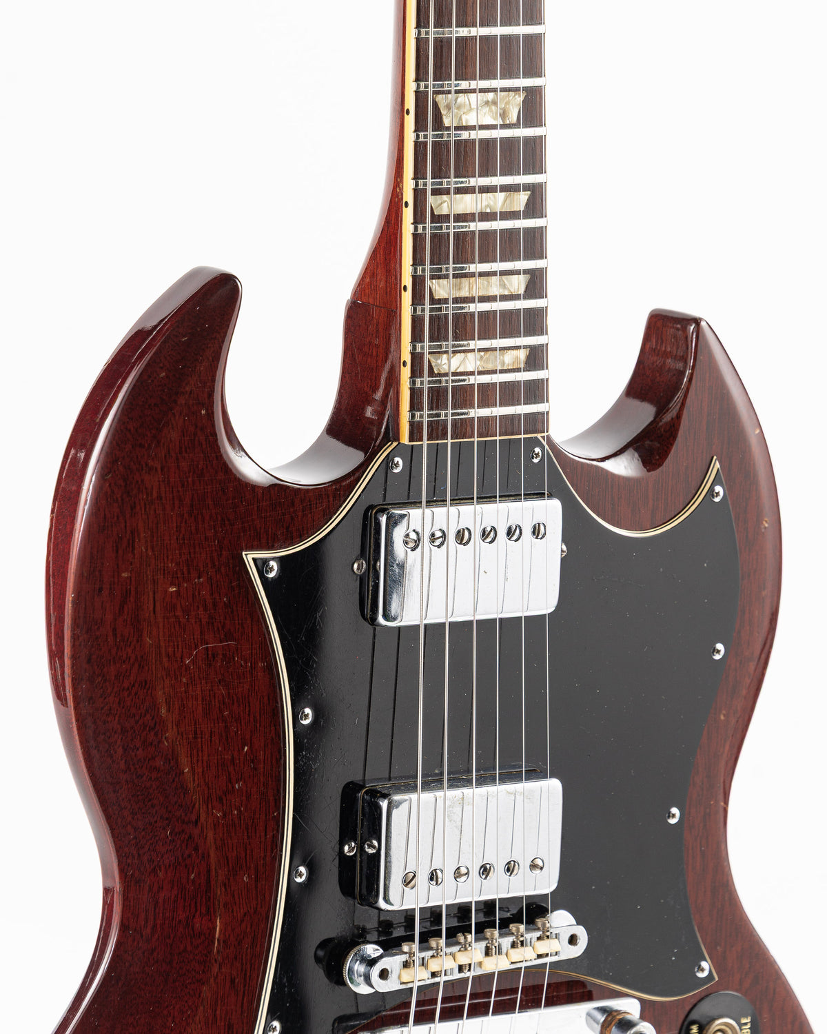 USED 1970 Gibson SG Standard "Large Guard" Electric Guitar - Cherry with Maestro Vibrola