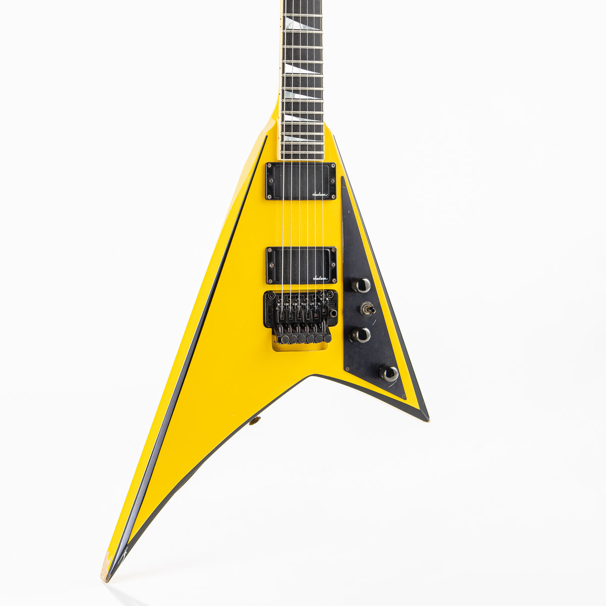USED 1990 Jackson Professional Series Pro RR1 Randy Rhoads V Electric Guitar - Nuclear Yellow
