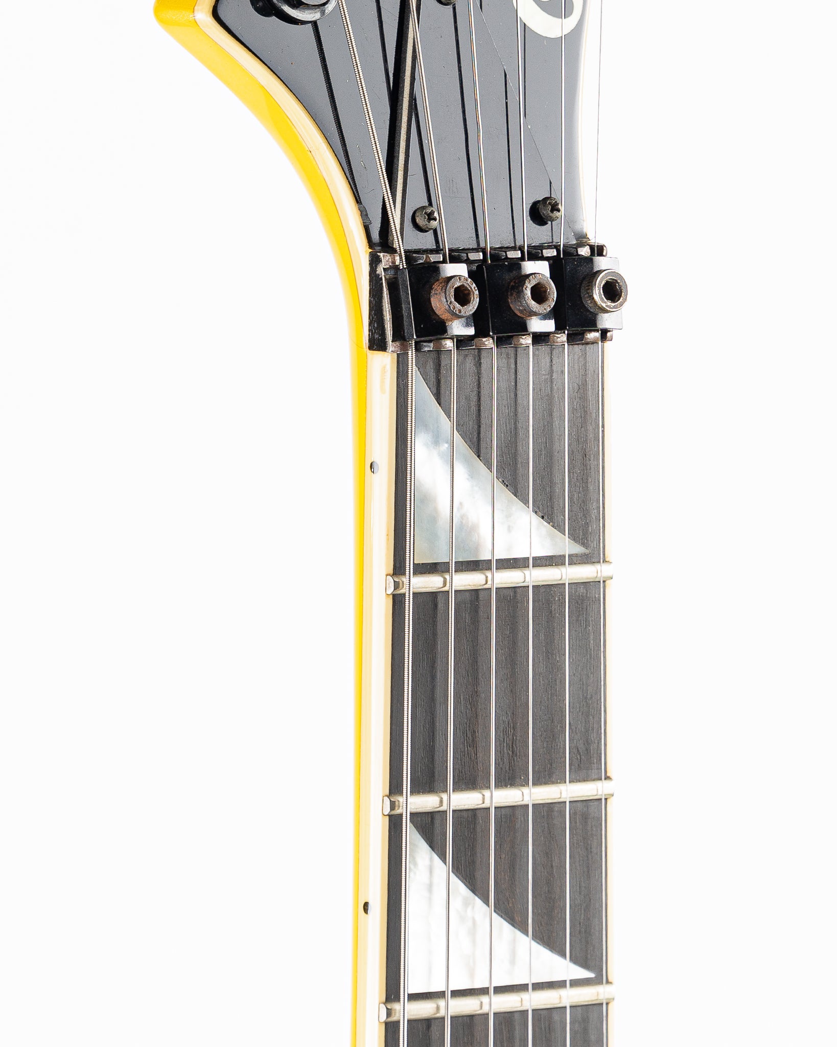 USED 1990 Jackson Professional Series Pro RR1 Randy Rhoads V Electric Guitar - Nuclear Yellow