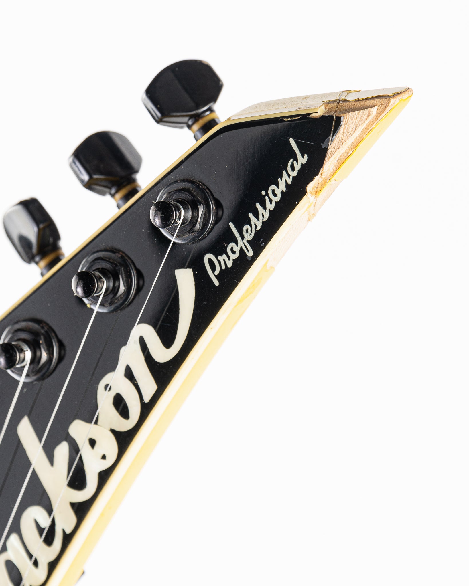 USED 1990 Jackson Professional Series Pro RR1 Randy Rhoads V Electric Guitar - Nuclear Yellow