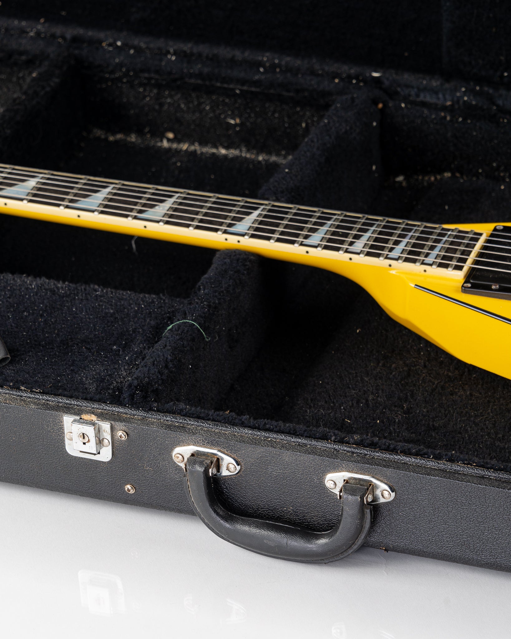 USED 1990 Jackson Professional Series Pro RR1 Randy Rhoads V Electric Guitar - Nuclear Yellow