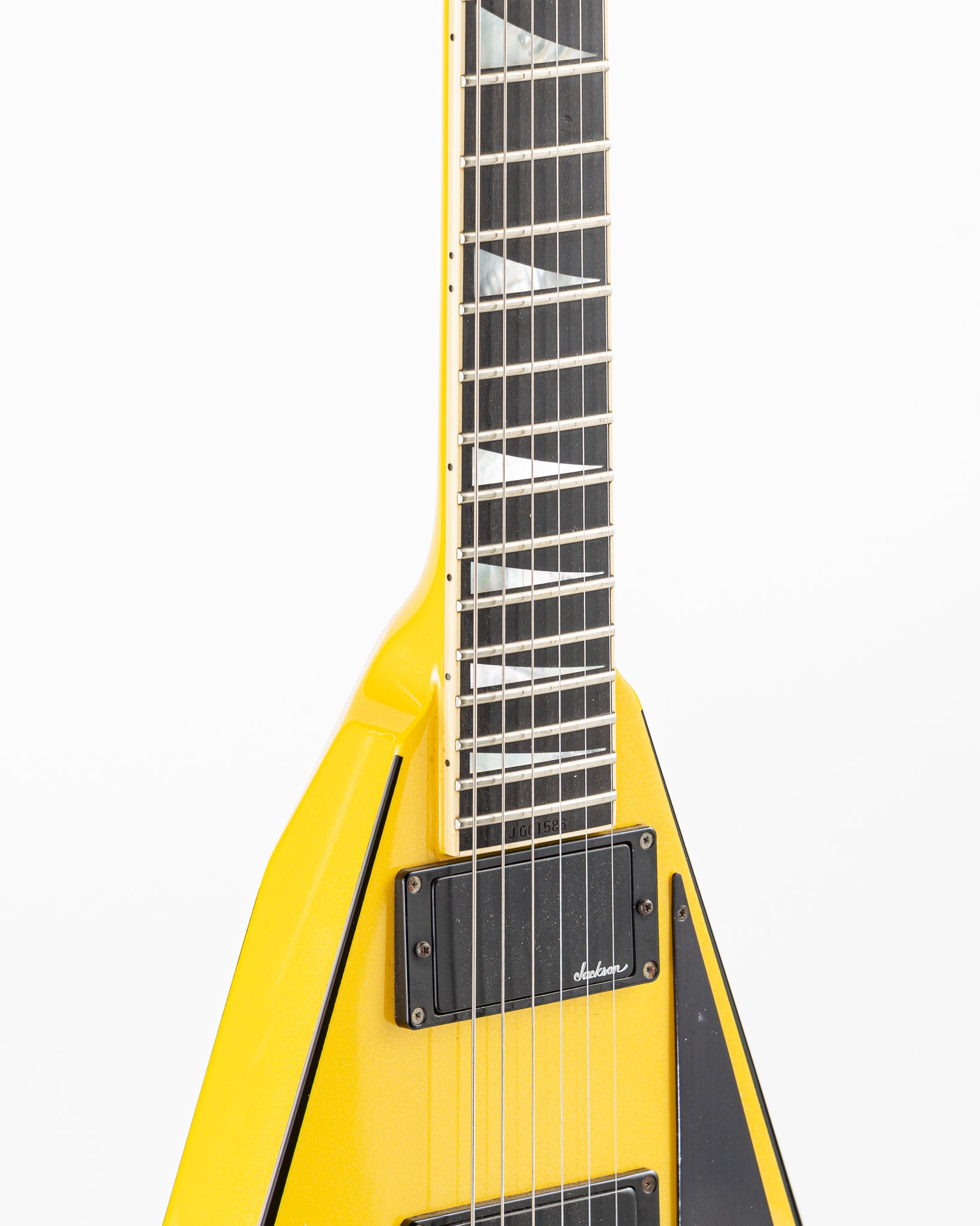 USED 1990 Jackson Professional Series Pro RR1 Randy Rhoads V Electric Guitar - Nuclear Yellow