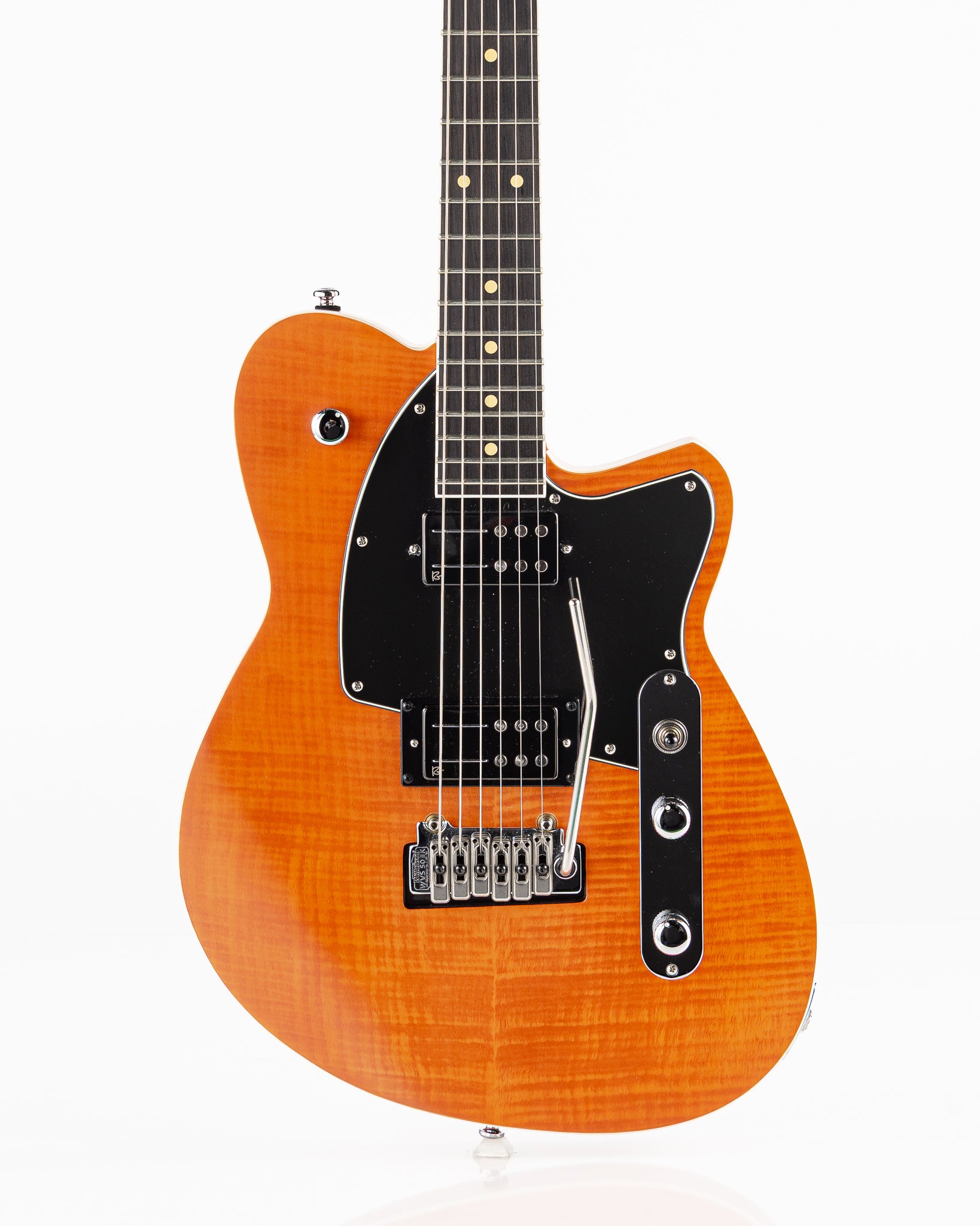 USED 2023 Reverend Reeves Gabrels Signature Electric Guitar - Satin Orange Flame Maple