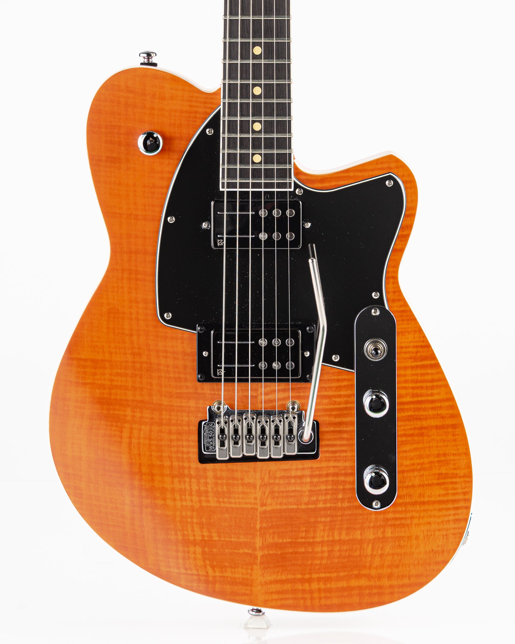 USED 2023 Reverend Reeves Gabrels Signature Electric Guitar - Satin Orange Flame Maple