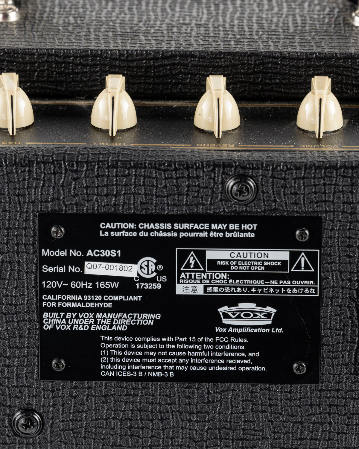 USED Vox AC30 S1 30 Watt Tube 1x12 Combo Guitar Amplifier