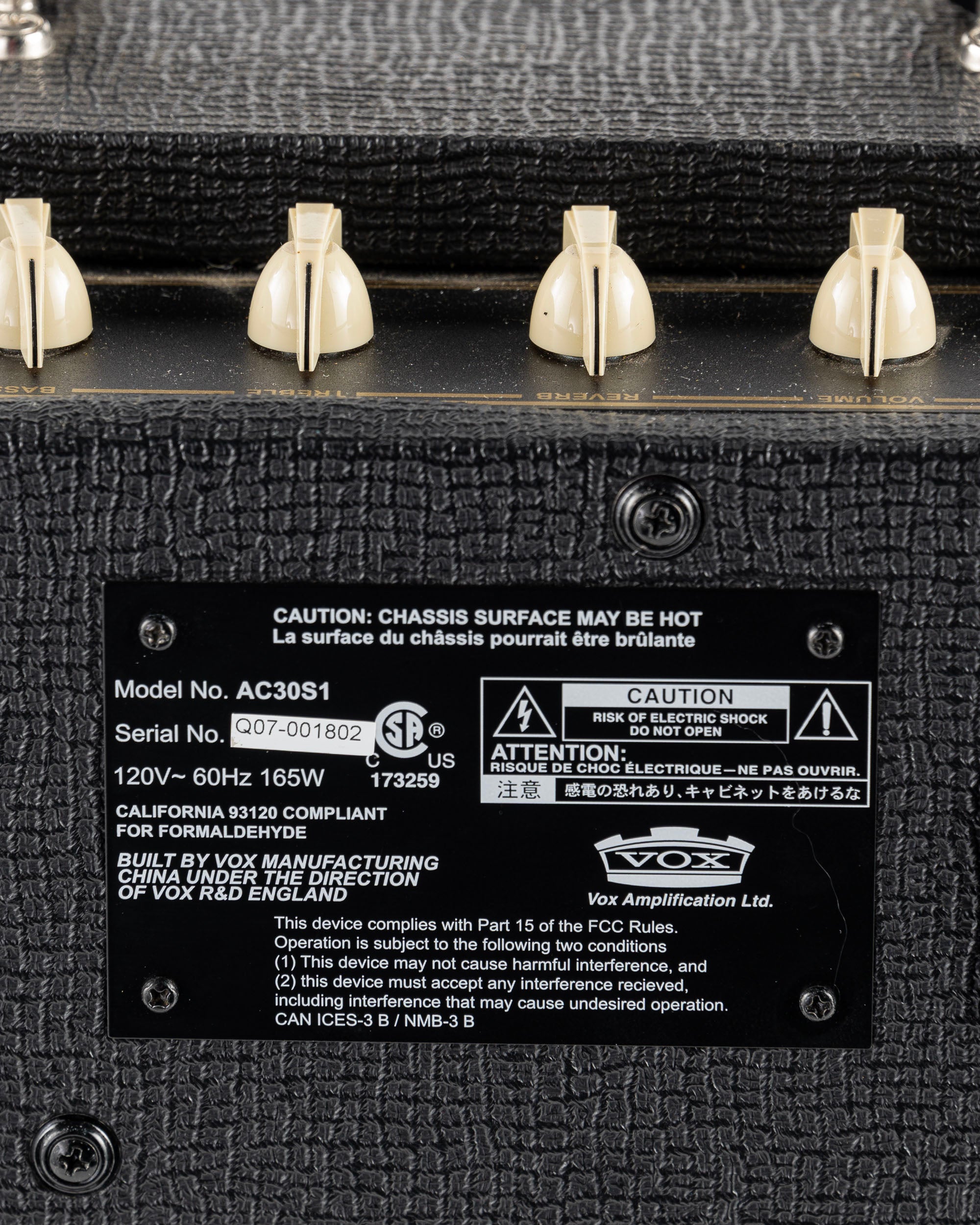 USED Vox AC30 S1 30 Watt Tube 1x12 Combo Guitar Amplifier