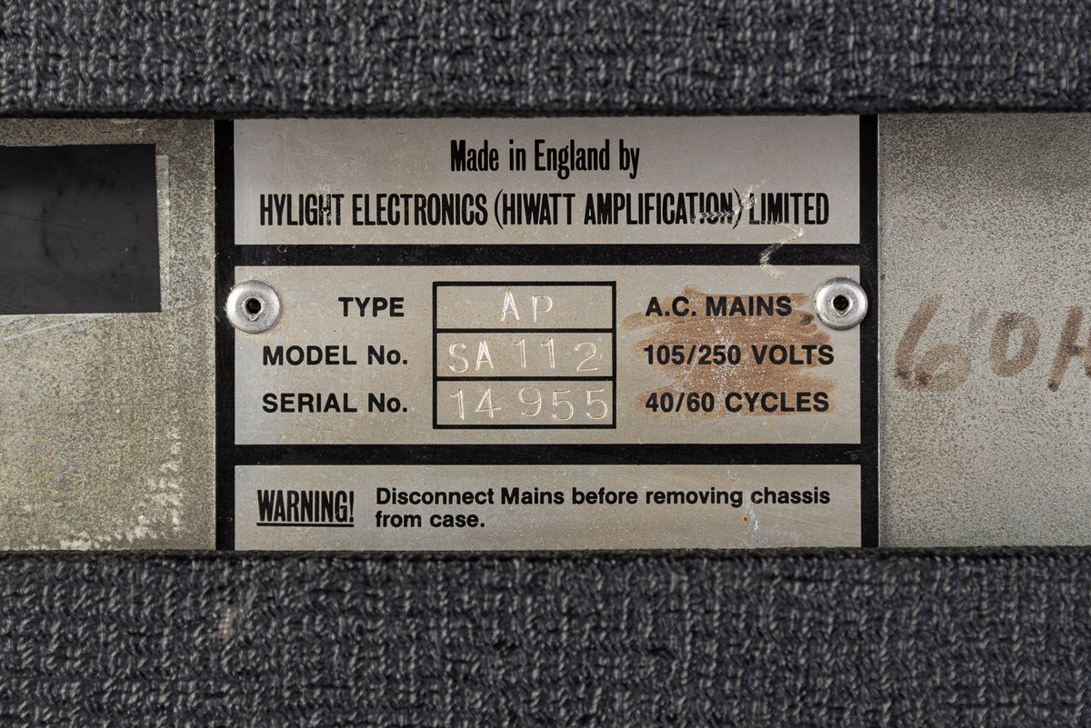 Used HiWatt SA112 Bulldog 50 Watt 1x12 Combo Amp- 1980