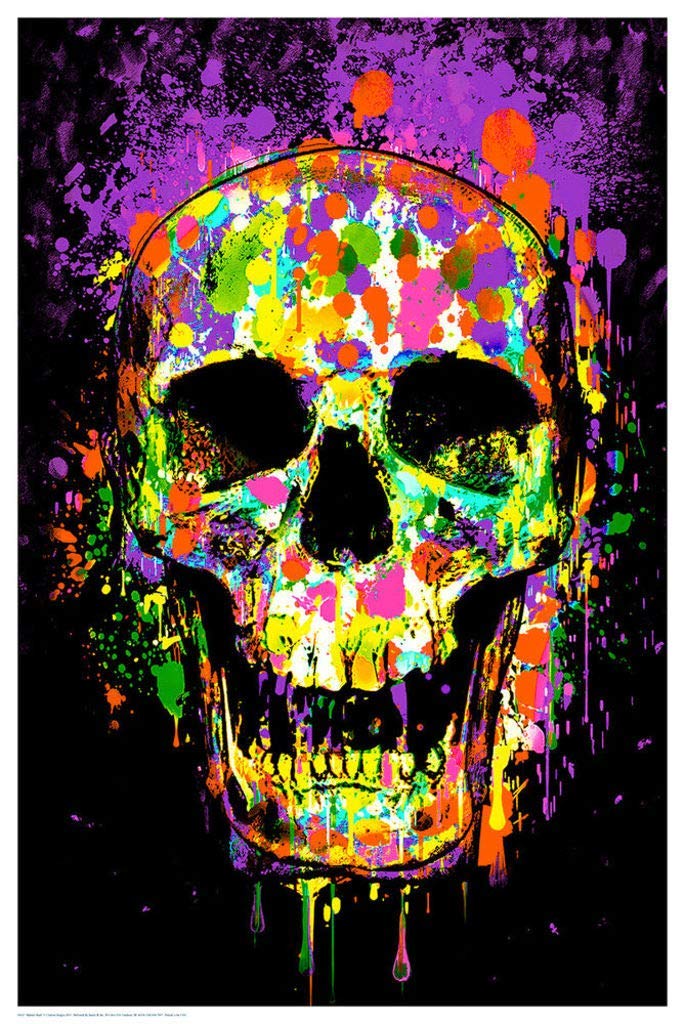Blacklight Drip Skull - Poster
