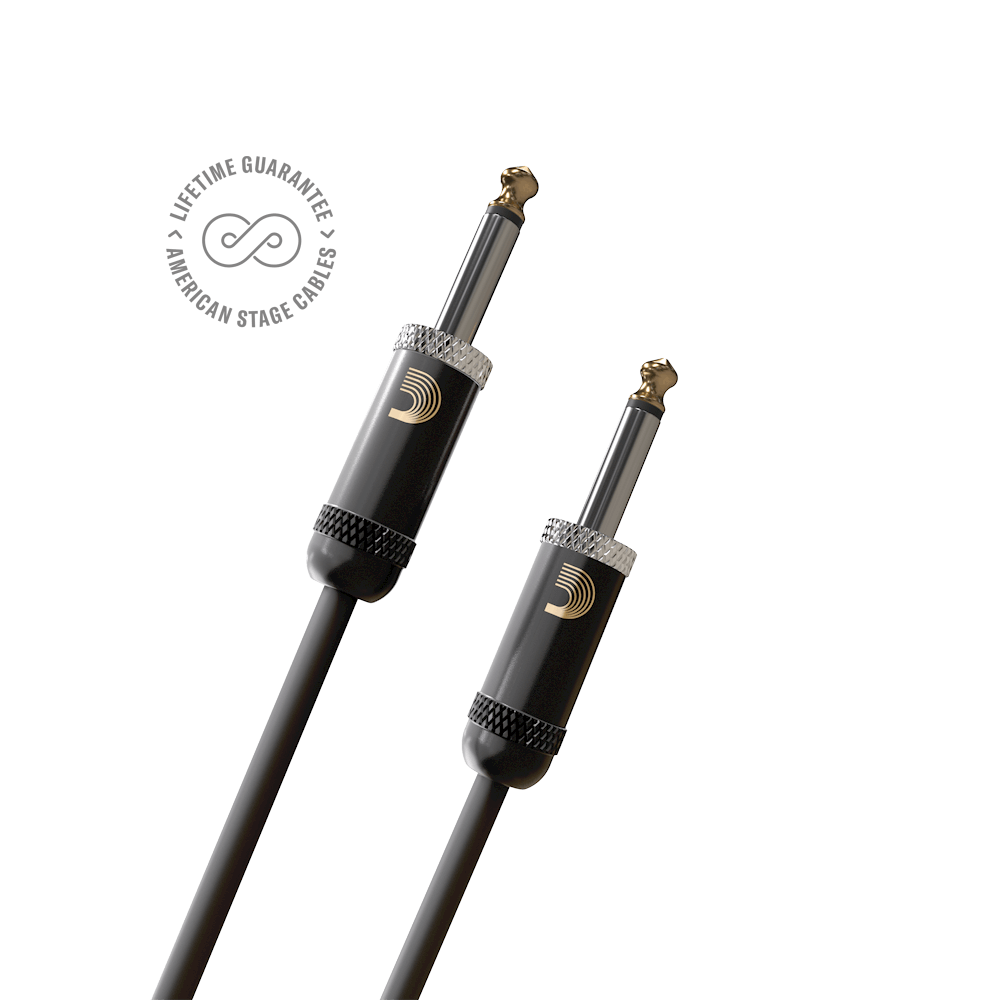 D'Addario PW-AMSG-10 American Stage Instrument Cable Straight to Straight - 10ft