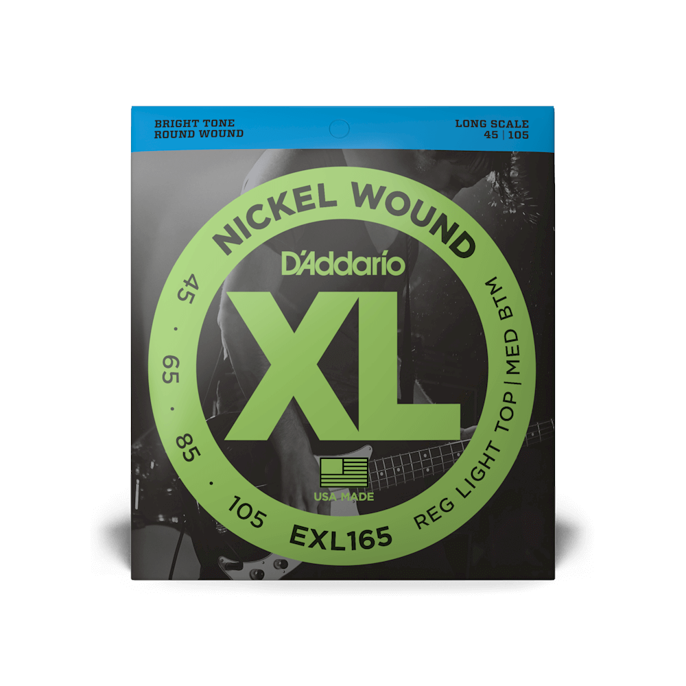 D'Addario EXL165 Regular Light Top/Medium Bottom Long Scale Bass Strings (45-105)