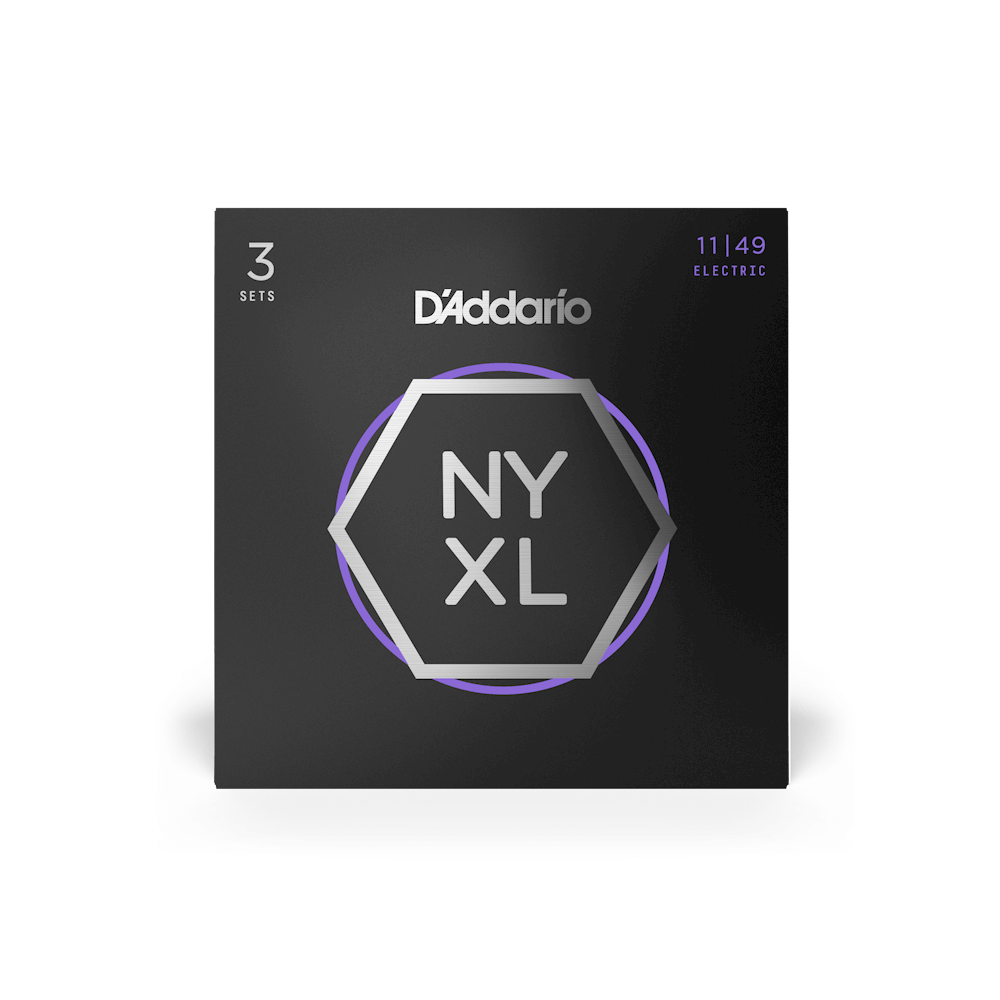 D'Addario NYXL1149-3P Regular Light Electric Guitar Strings 3-Pack (11-49)