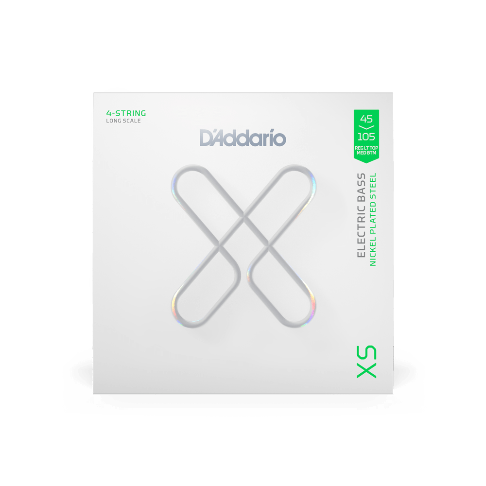 D'Addario XSB45105 Regular Light Top/Medium Bottom Coated Bass Strings (45-105)