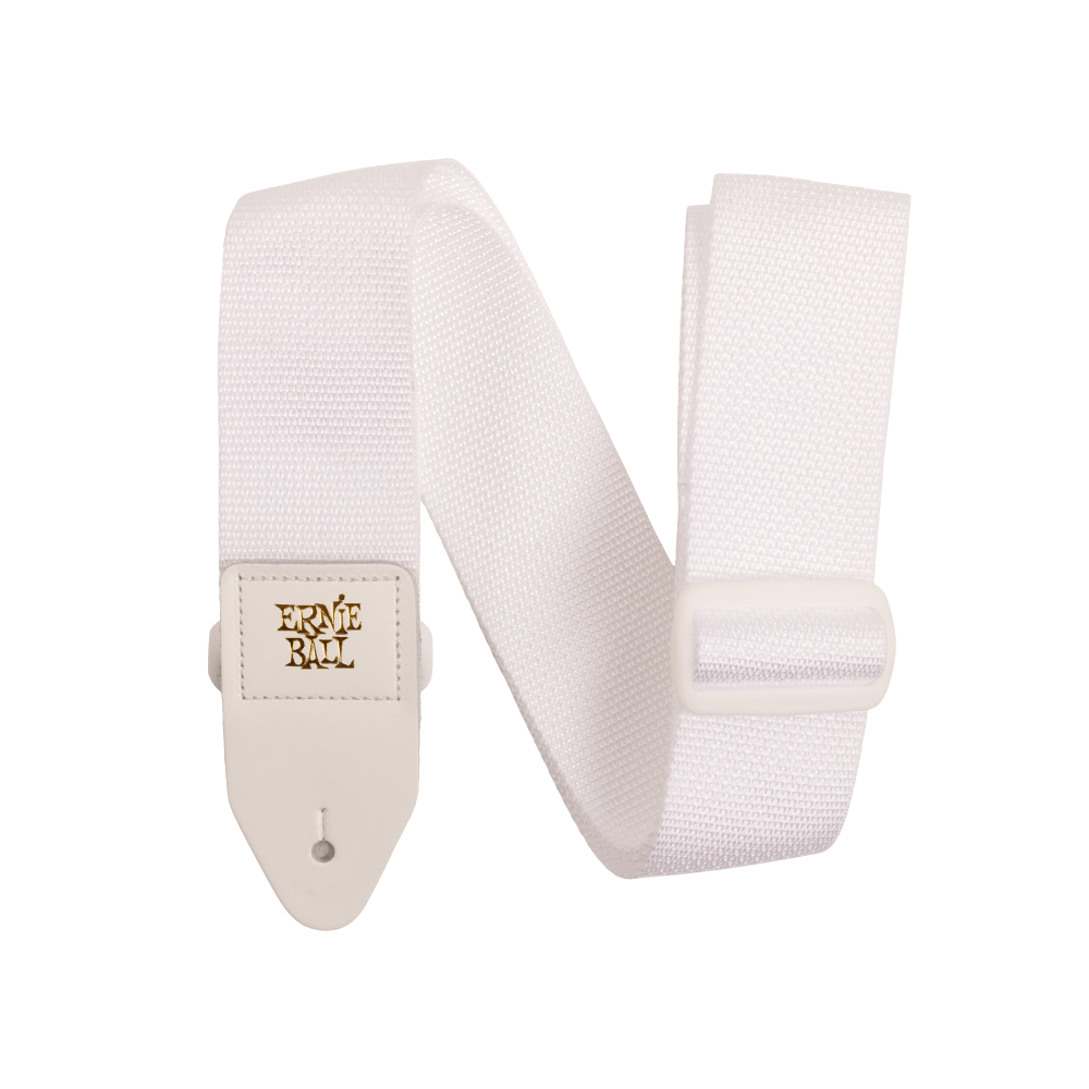 Ernie Ball P05375 Polypro Guitar Strap/Bass Strap - White W/White