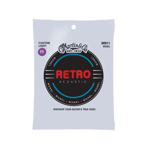 Martin MM11 Retro Acoustic Monel Custom Light Acoustic Guitar Strings (11-52)