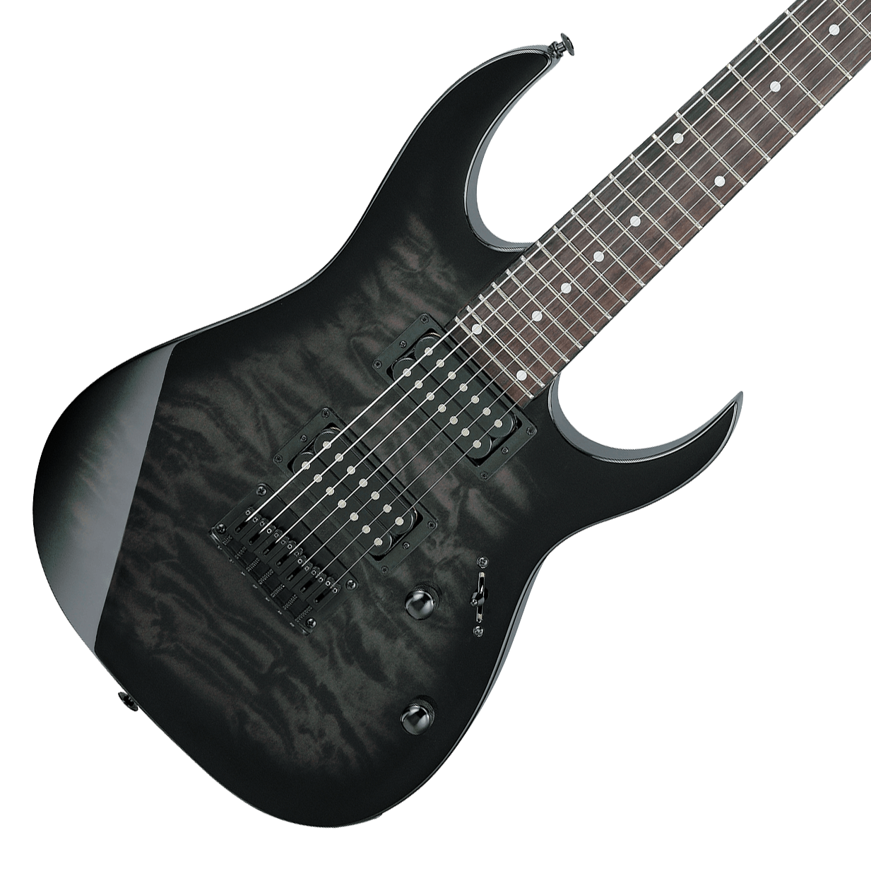 Ibanez GIO GRG7221QA 7 String Electric Guitar - Transparent Black Sunburst